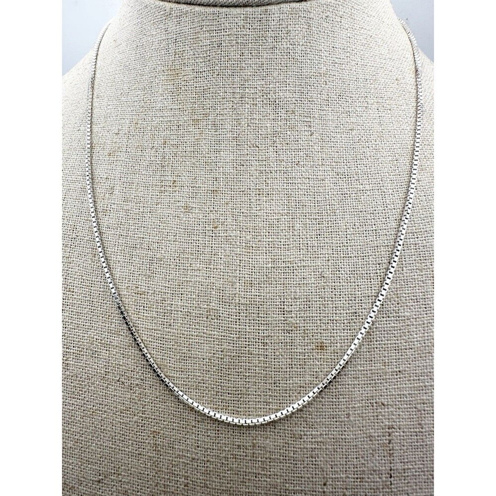 925 Italy Sterling Silver Box Chain Necklace 18”